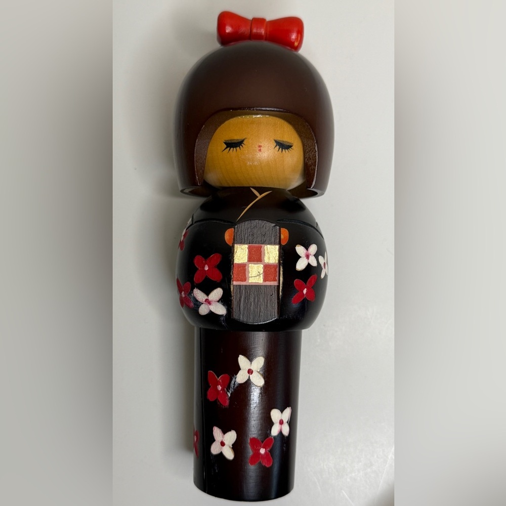 Collectible Japanese Kokeshi Wooden Doll  7"